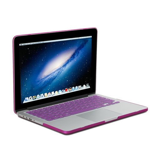 GMYLE Dunkel Lila 4 in 1 Hülle Tasche für Macbook Pro Retina 13 Zoll mit Retina Display – Weicher Transportbeutel – Tastatur-Abdeckung (US Layout) – Schutzfolie für den Bildschirm (nicht für MacBook Pro 13) - 3