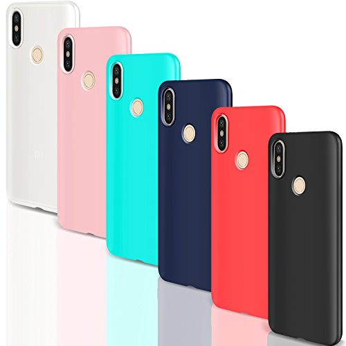 Leathlux [6 Packs Funda para Xiaomi Mi A2, 6 Unidades Carcasas Juntas Ultra Fina Silicona TPU Flexible Colores Cover para Xiaomi Mi A2-5.99