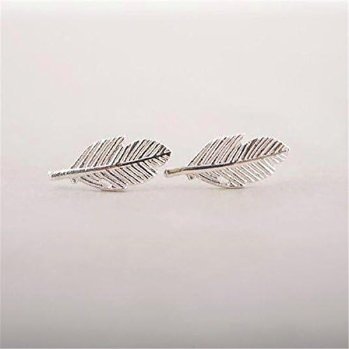 YOUHONG® Cool Ear Studs Alloy Feather Leaf Earrings for Women Silver