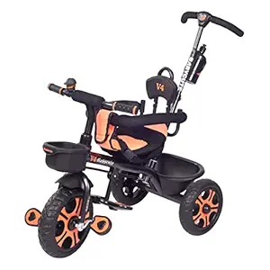 BabyCute V-4 Sports Plug and Play Tricycle for Kids with Parental Control, Baby Cycle for 2-5 Years Old.(Orange)
