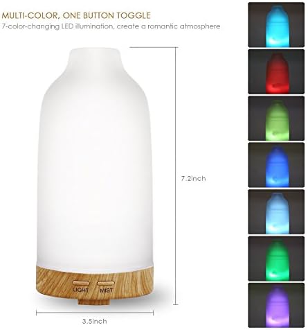 Aromatherapy | Glass Essential Oil Diffuser, Aromatherapy Diffuser, Ultrasonic Humidifier Air Purifier, with 7 Color LED Light by TrendingTemple