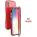 Produktbild QINPIN Für iPhone XS 5,8 Zoll Magnetic Adsorption Metallstoßglas Schutzhülle Cover Rot