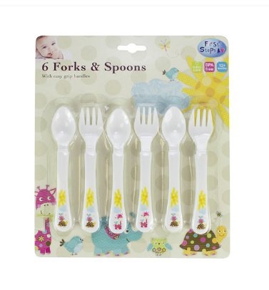 Patchwork Friends 6 Piece Plastic Cutlery Set