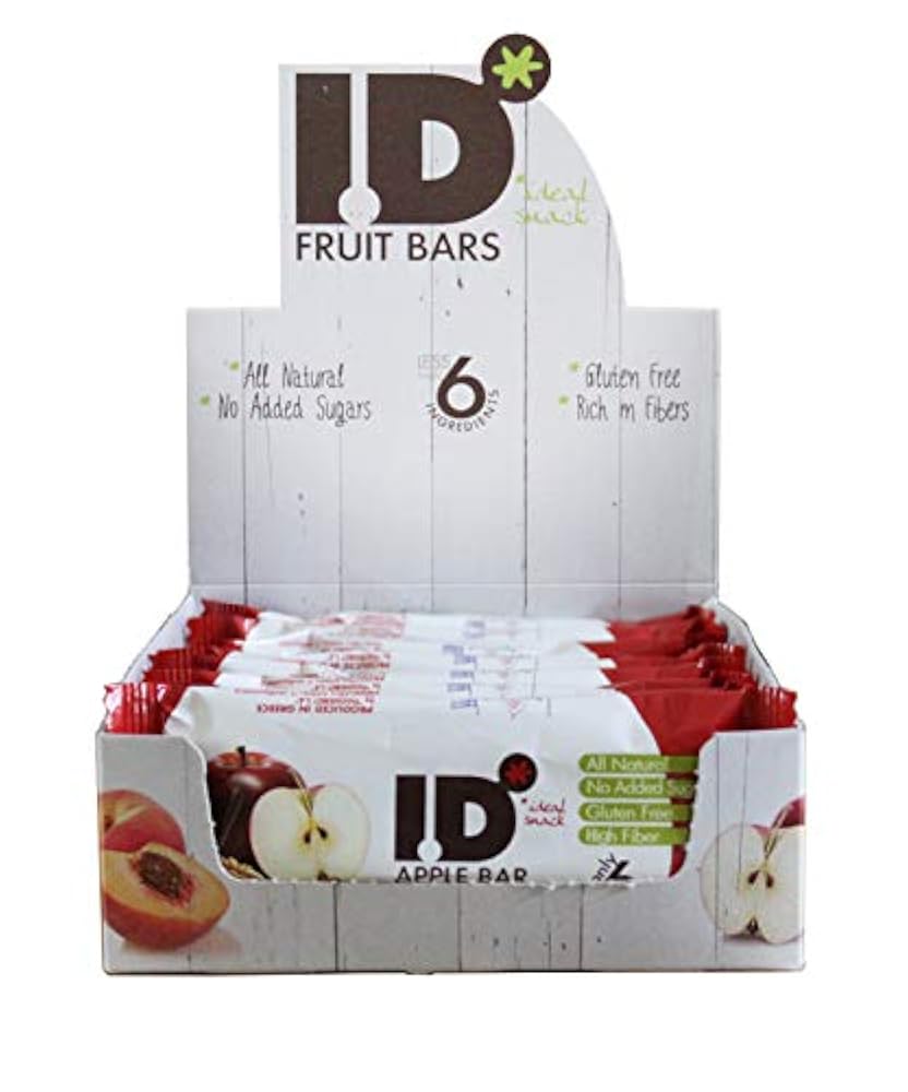 I.D Fruit Bars Apfel Riegel mit Walnüssen ganz natürlich - hochfaserverstärkt - Display Box mit 12 Bars, 420 g