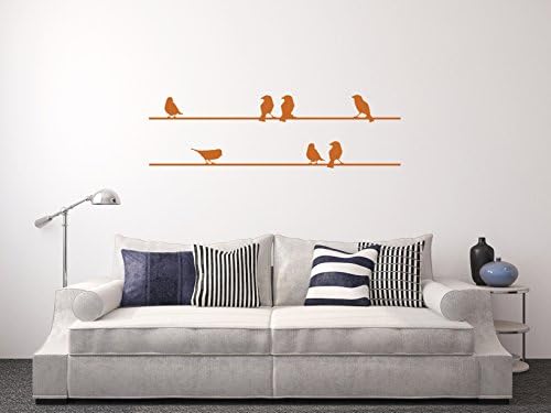 Nutmeg AMNUT012Copper Birds on a Wire Wall Sticker - Copper