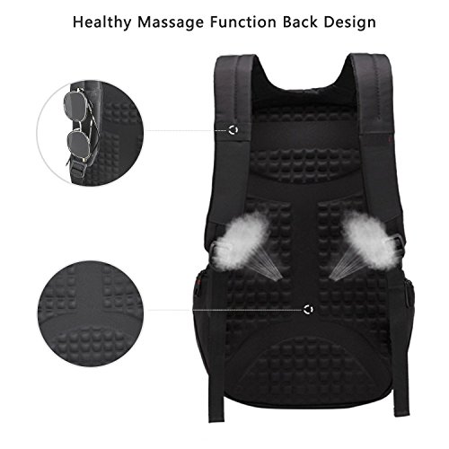 SLOTRA Laptop Rucksack Wasserdicht M  nner Arbeiten Business School Rucksack 15 6-Zoll-Computer-Rucksack Polster Laptopfach Schwarz