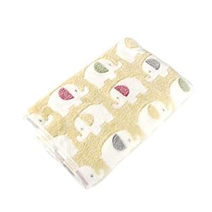 Hosaire 1x Alfombra de Terciopelo Coral Gruesa de Patrón de Elefante Colorido Otoño e Invierno Manta Cálida Cama para Perro, Manta para Gato,Alfombra para Mascotas Size S 20 * 20CM (Amarillo)