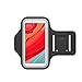 Price comparison product image Sports Armband for Xiaomi Redmi S2, fingerprint recognition, key chains, cables, reflective tape, durable strap, anti-sweat, ideal for gym, jogging, biking, hiking, fishing, black