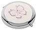 Silverplated Ladies Compact Mirror With Pink Butterfly Motif in Sparkling Diamantes - Make a Fantastic Gift