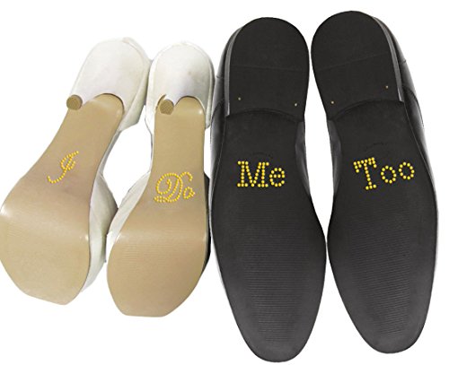Aufkleber für Hochzeitsschuhe, Set, "I Do" und "Me Too", Gold