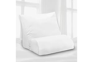 Dreamolino Flip Pillow Überzug | weiß | 10 in 1 Kissen | ideal für leicht erhöhtes Schlafen | Bauch- und Seitenschläfer | Rückenstütze, Beinruhekissen und Lesestütze | das Original aus dem TV
