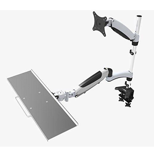 HFTEK® FY01WS Workfit Workstation Monitor Halterung Halter Tischhalterung Stand schwenkbar neigbar bis zu 27 Zoll mit VESA 75 / 100 (FY01WS) - 4