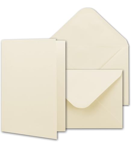 Papier à Lettres Rössler - 50 Cartes Individuelles A6 Blanches - Papier Haute Qualité - Pour Correspondance Élégante - 5