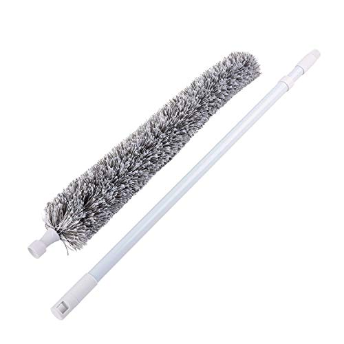 WSGQLT Spolveratore in Microfibra, Piumino per spolverare, pulitore per ragnatele con prolunga telescopica e Testa Lavabile Rimovibile Flessibile a 360 °