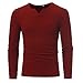 Produktbild Hoodie Herren Xinan V-Neck Herbst Winter Slim Pullover Tops (XXL, Rot)