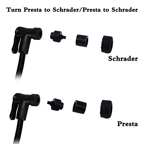 Mini Fahrradpumpe aus Aluminium Kompatibel mit Presta und Schrader Ventile, Silber/Schwarz Tragbare Mini Bike Pumpe mit Rahmen Montage, Perfekt für Fahrrad – Not Just A Gadget - 6