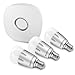 Produktbild LE Smart Starter Set,3 LED Birnen, Gateway/Bridge inklusive,8W E27 A60 ZigBee kompatibel, iOS Android App bedienbar, 16 Mio. Farben, dimmbare RGB Birne.
