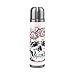 Produktbild Alaza Rose Totenkopf Wasser Flasche Doppelwandige Edelstahl Vakuum Isoliert Thermoskanne echtem Leathe, 17 oz 100% auslaufsicher