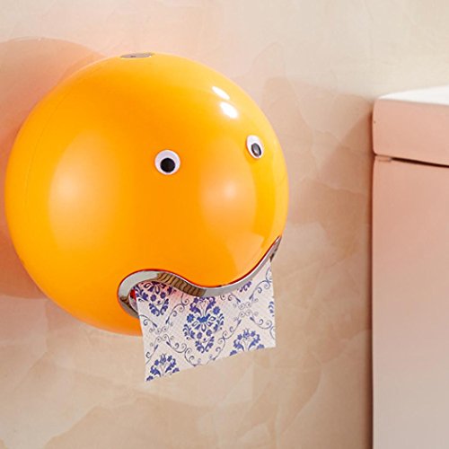 Preisvergleich Produktbild DOLDOA Kreative Emoji Toilettenpapierhalter Wasserdichte WC-Rollenhalter Klopapierhalter (18,5 x 18,5 cm / 7,28 "x 7,28", Orange - Toilettenpapierhalter)