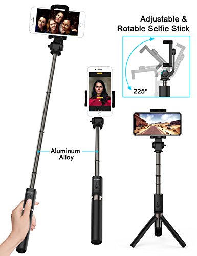 Bluetooth Selfie Stick Stativ, YOOZON Selfie-Stangen mit Bluetooth-FernauslÃ¶ser, Ausfahrbar Kabelgebunden Stab mit Monopod 3 in 1 Erweiterbar 360Â° Rotation fÃ¼r iphone X, iphone, Samsung, Smartphone