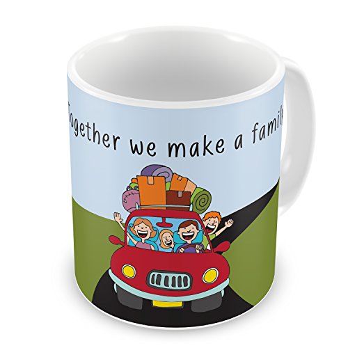 Gift For Family Mom Dad Son Daughter Birthday Anniversary Together We Make Family Blue Green Printed Best Quality Ceramic Mug Everyday Gifting
