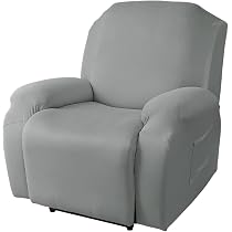 JHLD Copripoltrona Elastico Relax, Copripoltrona Relax Reclinabile 4 Pezzi Jacquard Morbido Copripoltrona Relax Copripoltrona Reclinabile Rimovibili E Lavabili per Soggiorno-Cachi-Poltrona Relax