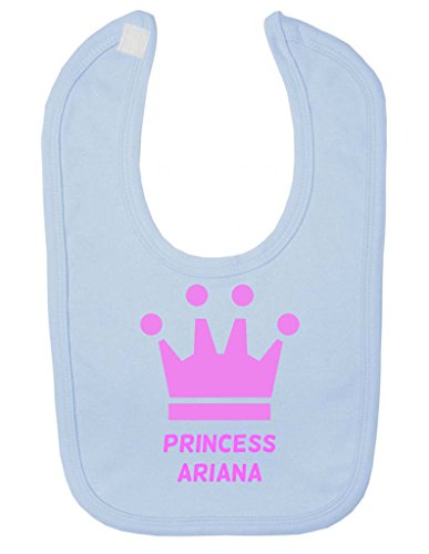 Personalised Princess Name Pink Crown Customise With Name Cute Unique Velcro Fastening Baby Bib