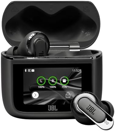 JBL Tour Pro 3, Auricolari Bluetooth True Wireless con Custodia di Ricarica Intelligente, Autonomia 44 ore, Cancellazione Adattiva del Rumore e Suono JBL Spatial 360 con Head Tracking, Nero