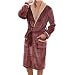 Produktbild iYmitz Herren Baumwolle Nightgown Weiche warme lässige Nächte Nachtwäsche Kurze Ärmel Verdicken Sleep(Kaffee,L