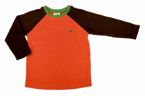 Green Nippers Baby Boy's Organic Cotton Raglan Sleeve Long Sleeve T-Shirt Orange 12 - 18 Months