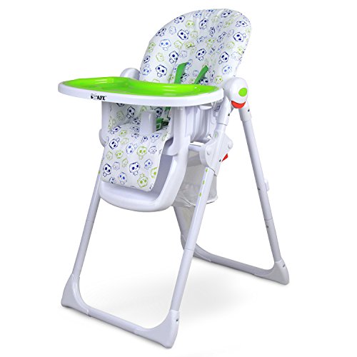 iSafe MAMA Highchair - LL Gattino Recline Compact Padded Baby High Low Chair Complete With Double Tray & Storage Basket