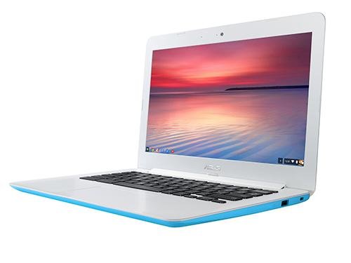 ASUS C300SA-FN018 HD Chromebook 13 3-Inch Notebook -  White Blue   Intel Dual-Core Celeron N3060 Processor  2 GB RAM  32 GB eMMC  Chrome OS 