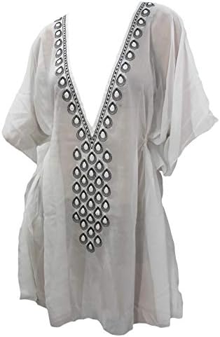 Women's Summer Holiday Solid Plain Chiffon Bikini Cover Up Sun Swimwear Lace Beachwear Dress