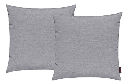 Fino Kissenhülle ca. 50 x 50 cm hochwertig & knitterarm Farbe 03 Grau (2er Set)