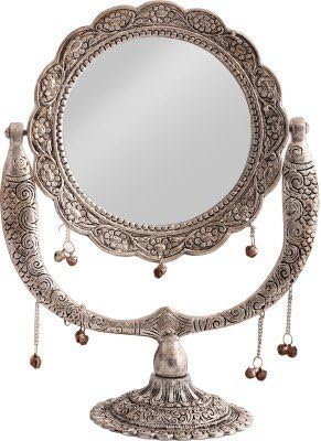 GREENTOUCH CRAFTS Antique Casting Fish Stand Mirror (22.86 cm x 20 cm x 27.94 cm, Silver)