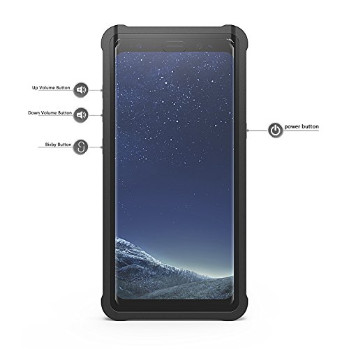 Samsung Galaxy S8 Carcasa Resistente Al Agua  Sparin baja del agua Funda impermeable con sensible pantalla t  ctil y acceso completo a todas las funciones para Samsung S8   a prueba de polvo   prueba de golpes  Negro