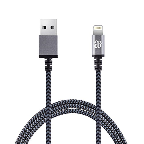 Super Fast Nylon Braided Charger cable for iPhone 5, iPhone 5s, iPhone
5c, iPhone 5se, iPhone 6, iPhone 6s, iPhone 7, iPhone 7s, iPhone 7s
plus, iPad, iPod charging 8pin USB Lightning Cable High Speed Data
Transfer Sync- [Apple MFi Certified UK Brand AELÂ®] [1 Meter] [Lifetime
Warranty*] (Space Grey)