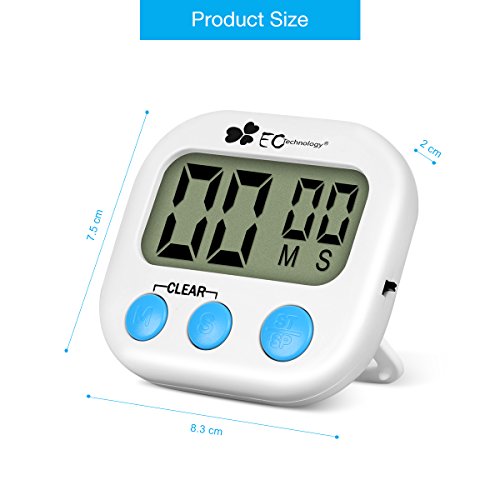 EC Technology digitale Küchenuhr/ Timer, Digital Timer mit großem Bildschirm und Magnet für die Küche zum Kochen, Backen, Spiele, Sport und Büro - 8