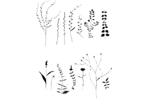 ARTISTIC SPONGE Field Flowers Grass Herbs Set Reusable Stencil A5 A4 A3 & Bigger Sizes Decor / Wild3 (PVC Reusable Stencil, A5 Size - 148 x 210 mm, 5.8 x 8.3 in)