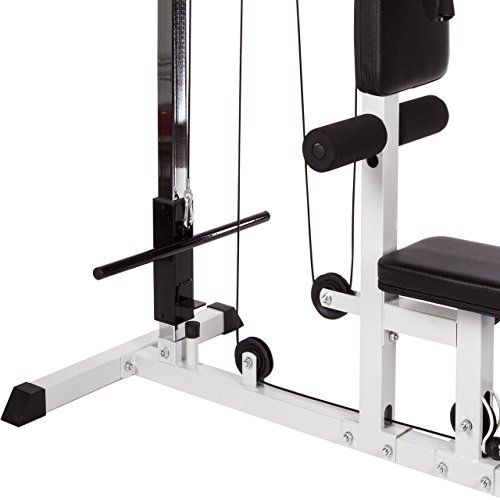 ScSPORTS Latzugturm Kraftstation Seilzug Kabelzug, 141 x 107 x 193 cm (LxBxH), weiß - 5