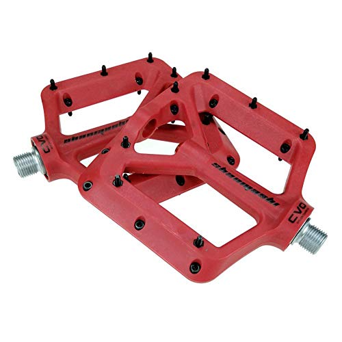 eginvic Pedales de Bicicleta de Carretera de montaña SHANMASHI CVO Pies de Fibra de Carbono de Nylon Pedal de cojinete Luz y Pedal de Bicicleta de montaña Estable