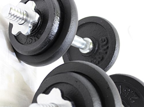 Gewichte-Set, olympisch, aus Gusseisen, 20 kg, Schwarz - 5