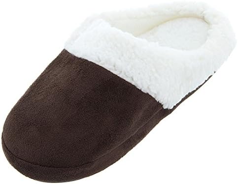 Skidders Womens Brown Clog Sherpa Slippers S/5-6