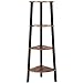 Produktbild SONGMICS Eckregal, Regal, Bücherregal, Leiter, Veranstalter, vierstöckig für Home Office, Studie, Garten, Holz Optik Accent Möbel mit Metall Rahmen Antik Corner Ladder Shelf Vintage