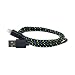 Produktbild OmniWire® USB Kabel mit Lightning-Stecker 1 Meter / 100 cm in Schwarz mit Stoff ummantelt / Nylon umflochten für Apple iPhone / iPad / iPad mini / iPod touch / nano