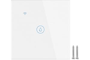 Tiardey WiFi Smart Heizung Timer Schalter Wand Touch Kessel Schalter Kompatibel mit Alexa, Home, Smart Life APP (Weiß, 40A 8000W)