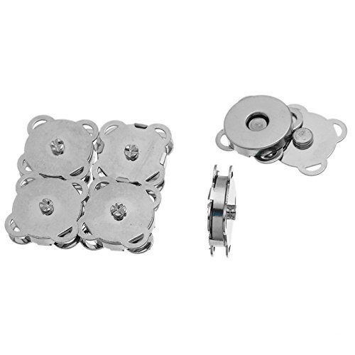 Little Freckle Silberfarbener Magnetverschluss, zum einnähen, 19 mm, ideal zum Nähen, Basteln Kleidung, Tasche, Sammelalben und mehr, 10 Sets - 3