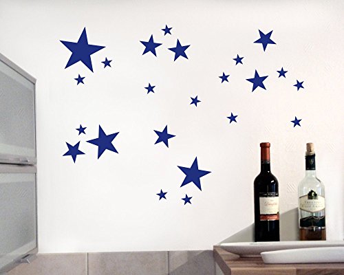 Wandtattoo Sterne Set ‚gefüllt‘ 14×2,5cm6x5cm2x7,5cm1x10cm mittelgrau - 5