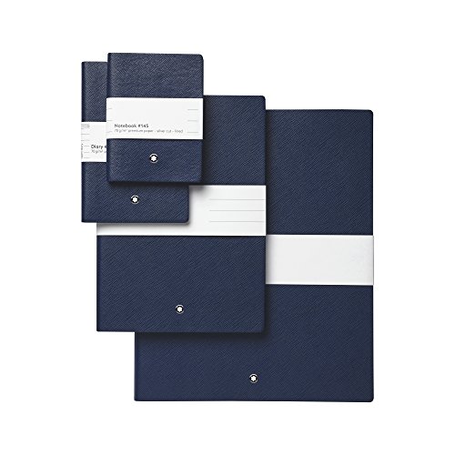 Montblanc Notebook 113598 Fine Stationery #145 / Leder Notizbuch A7 liniert mit Softcover / Farbe: Indigo / 128 Seiten - 6