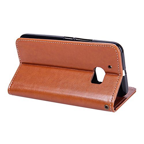 SKYXD Leder Hülle für HTC 10 Rosen Blumen und Schmetterlings Muster,PU Folio Klappbar SchutzHülle [Brieftasche Kartenfach / Magnet / Standfunktion / Trageschlaufe] KlappHülle für mit [Krone Handyanhänger + Eingabestift] 3 in 1 Zubehör Set Handy Tasche Etui for HTC 10 Bookstyle Flip Case Leather Cover With [Stylus and Dust Plug]- Braun - 5